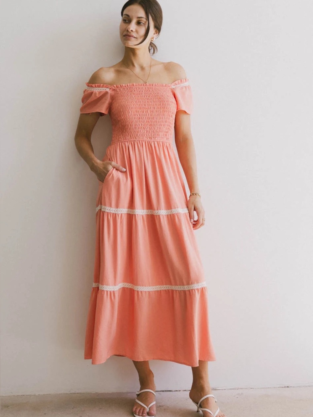 Bohme Joy Lace Trim Maxi Dress